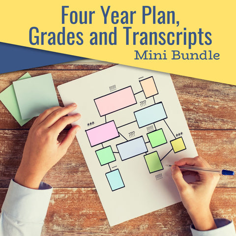 Four Year Course Plan PLUS Grades and Transcripts Mini Bundle