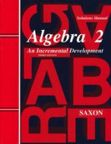 Saxon Math Algebra 2 Solutions Manual 3rd Edition - Yellow House Book Rental
